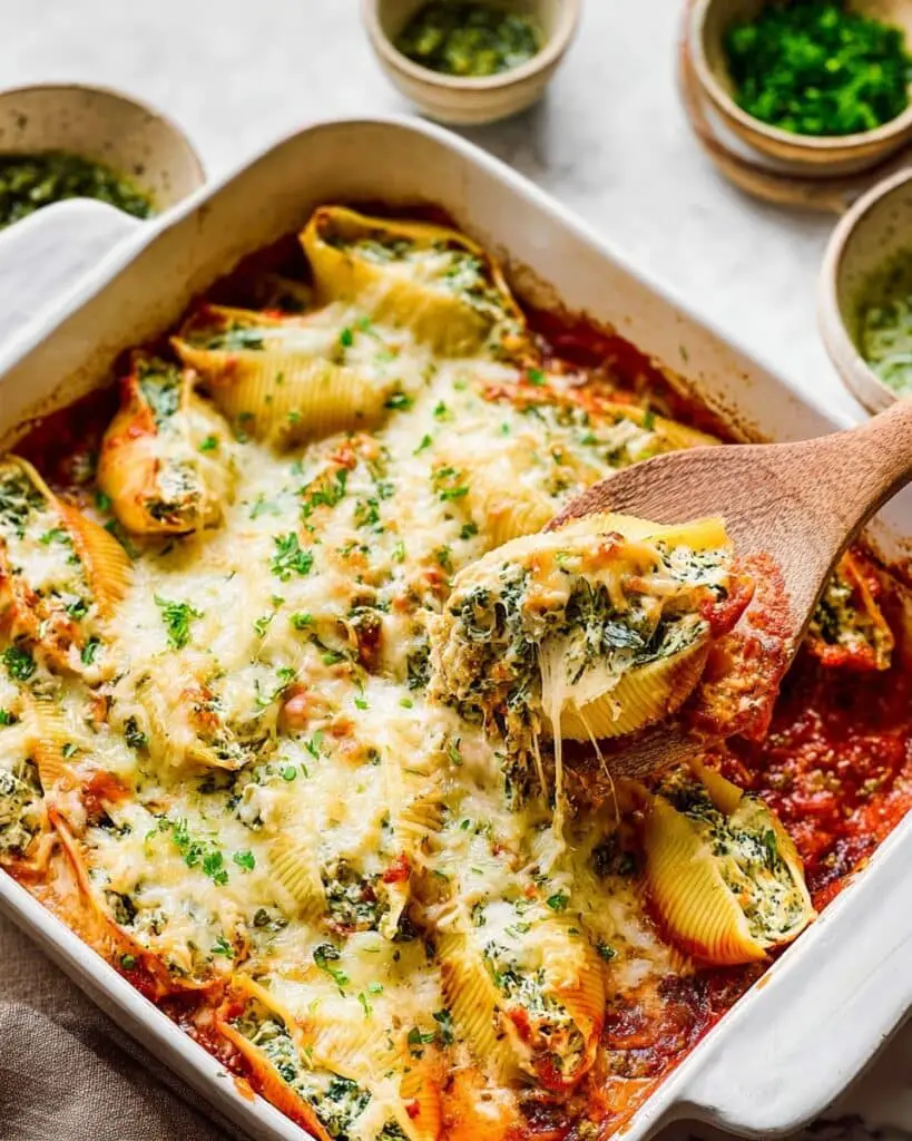 High Protein Pesto Stuffed Shells Recipe