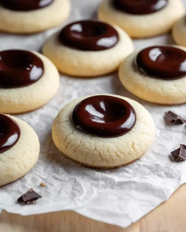 Chocolate Ganache Vanilla Thumbprint Cookies Recipe