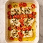 Easy Baked Cod with Cherry Tomatoes, Capers, and Lemon Recipe