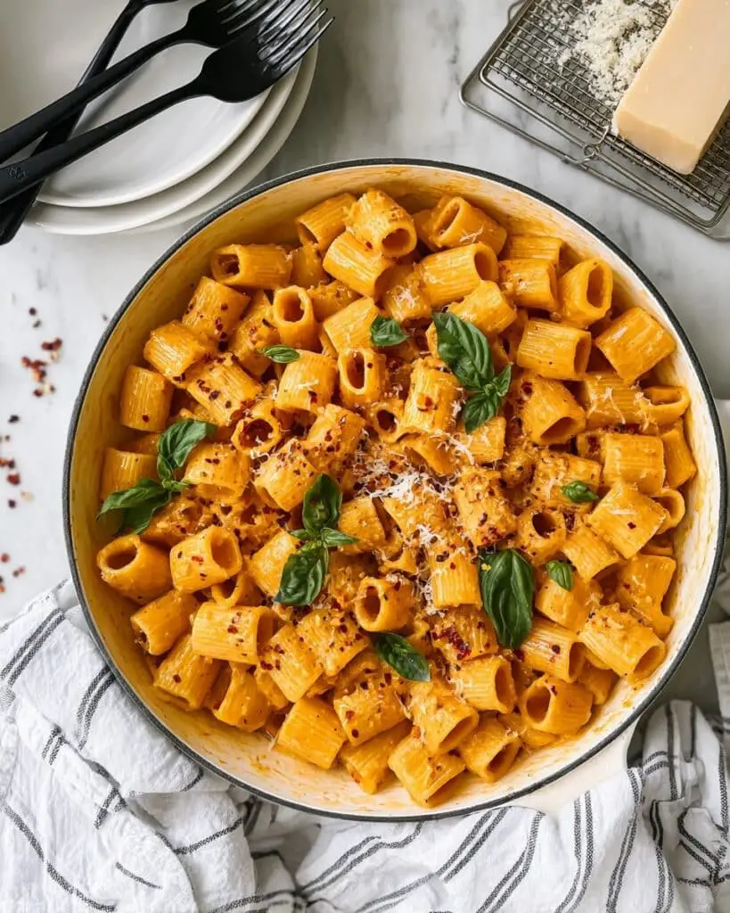 Easy One Pot Creamy Lemon Garlic Pasta Recipe