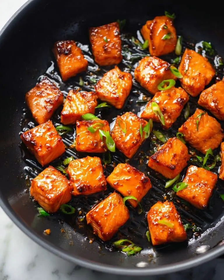 Glazed Honey Garlic Air Fryer Salmon Bites Recipe