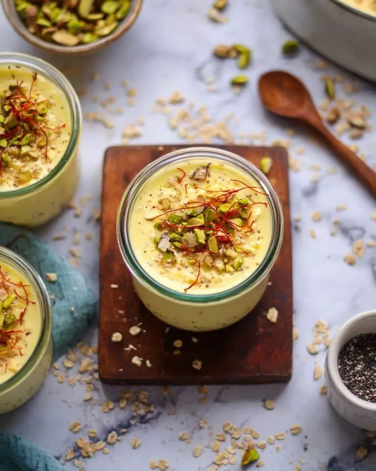 Indian Overnight Pistachio Chai Oats Recipe