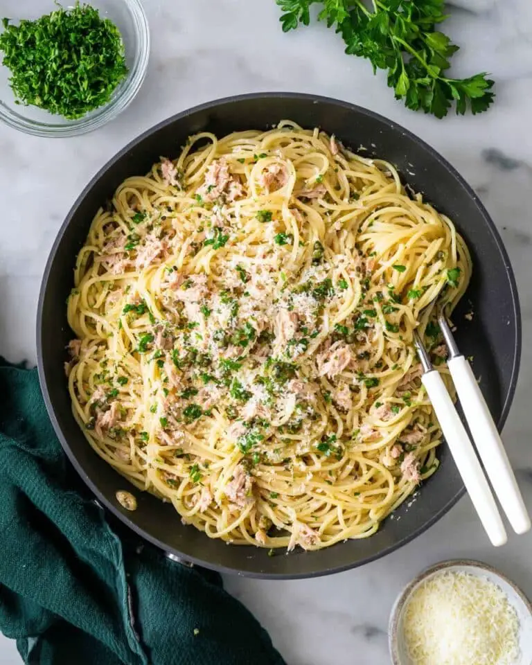 Tuna Pasta with Lemon, Capers, and Parsley Recipe