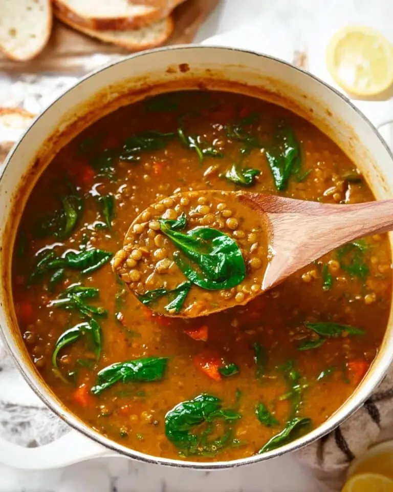 Hearty Lentil Soup with Vegetables and Fresh Lemon Recipe