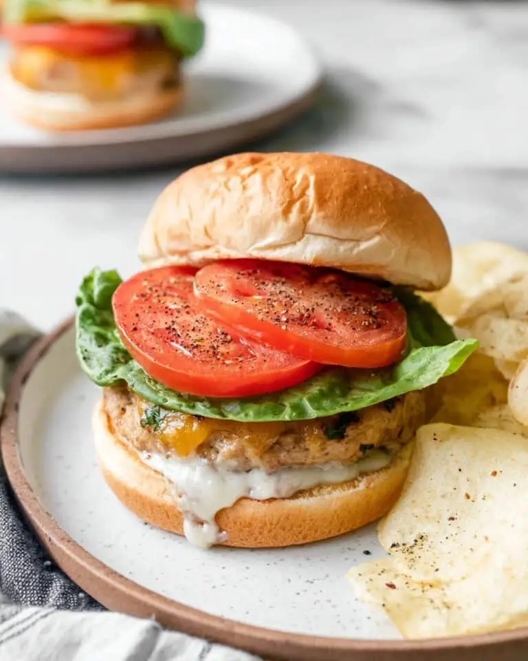 Juicy Ground Chicken Burgers with Fresh Herbs and Toppings Recipe