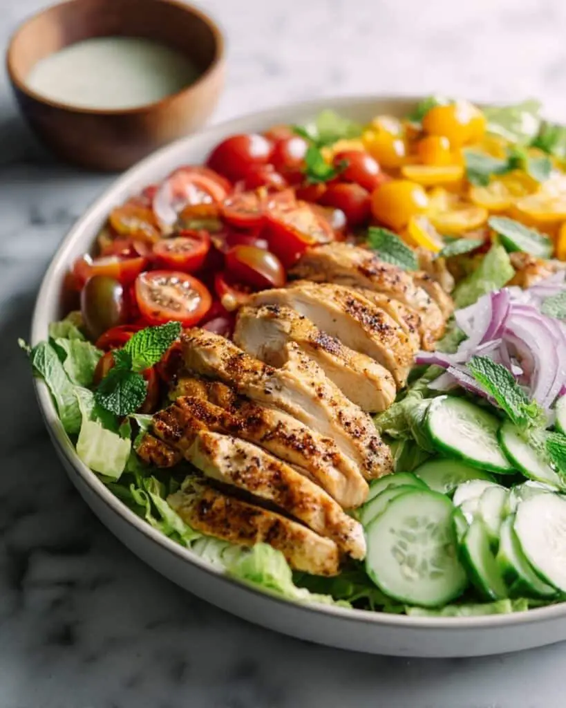 Chicken Shawarma Salad with Tahini Dressing Recipe