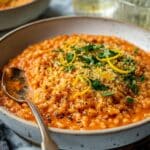 Creamy Tomato Risotto with Crispy Garlic Crumbs Recipe