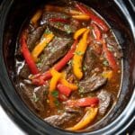 Slow Cooker Pepper Steak with Bell Peppers and Ginger Recipe
