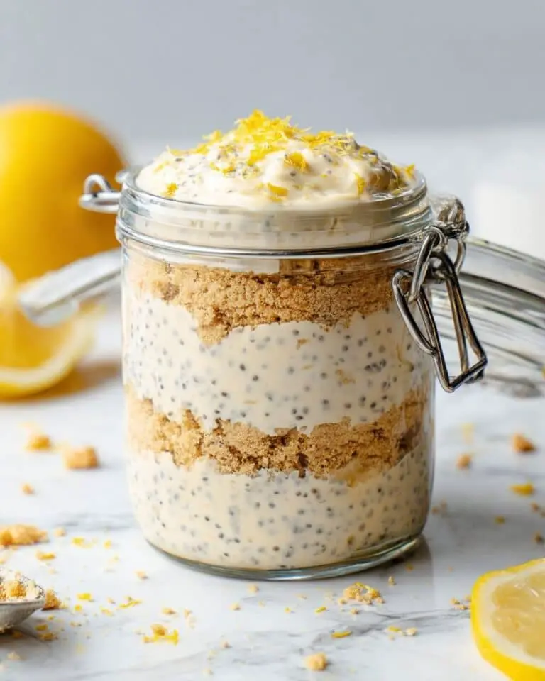 Lemon Cheesecake Overnight Oats (High Protein) Recipe