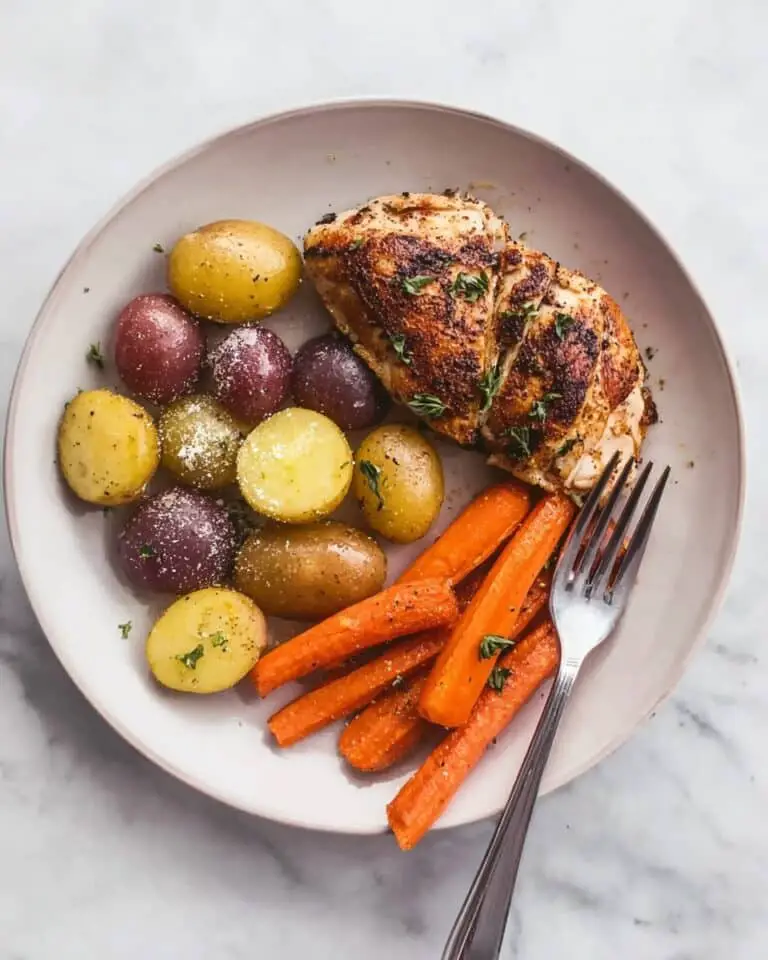 Sheet Pan Balsamic Chicken with Potatoes and Carrots Recipe