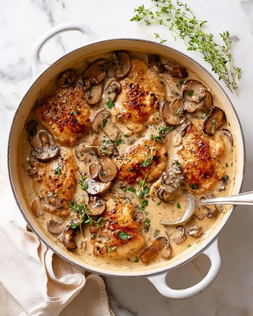 Creamy Mushroom Chicken Skillet Recipe